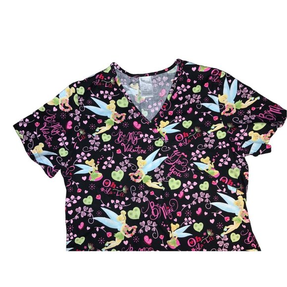 Valentine's Day Scrub Top Disney Tinkerbell size small - Picture 6 of 9